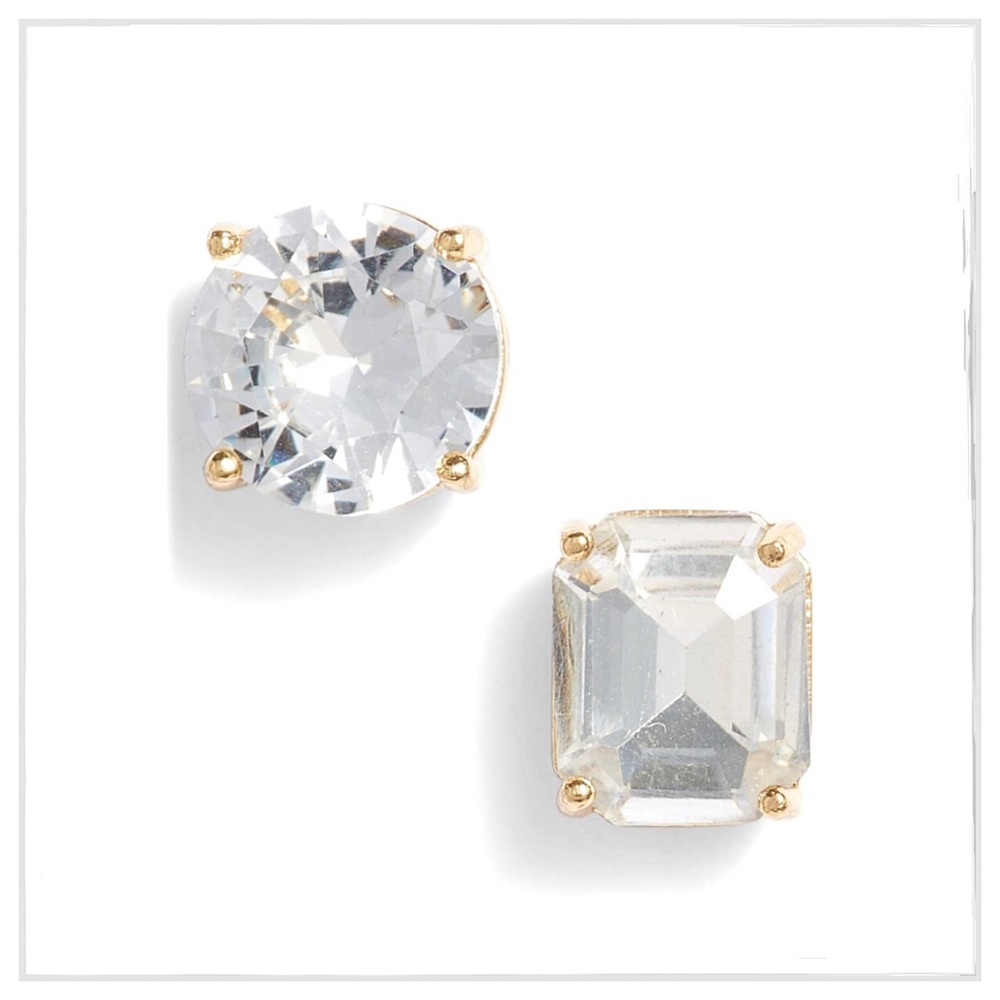 NWT Kate Spade Mismatched Faceted Stud Earrings - Picture 2 of 2